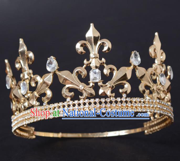 Baroque Style Hair Accessories Queen Crystal Royal Crown for Women