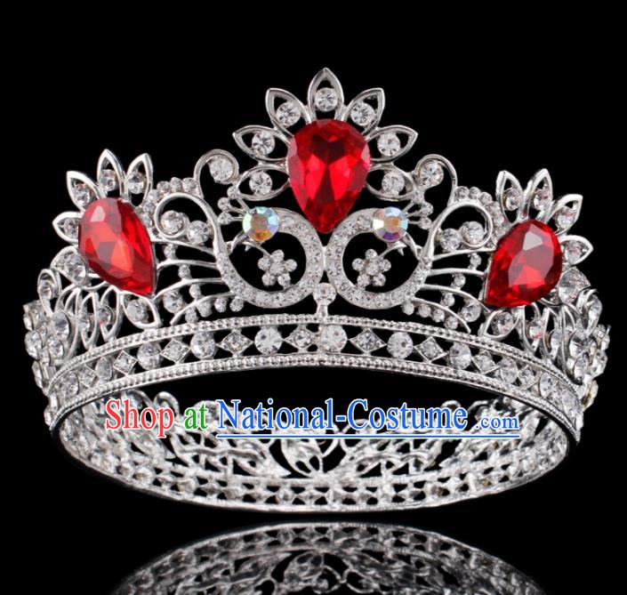 Baroque Wind Hair Accessories Bride Retro Crystal Round Royal Crown for Women