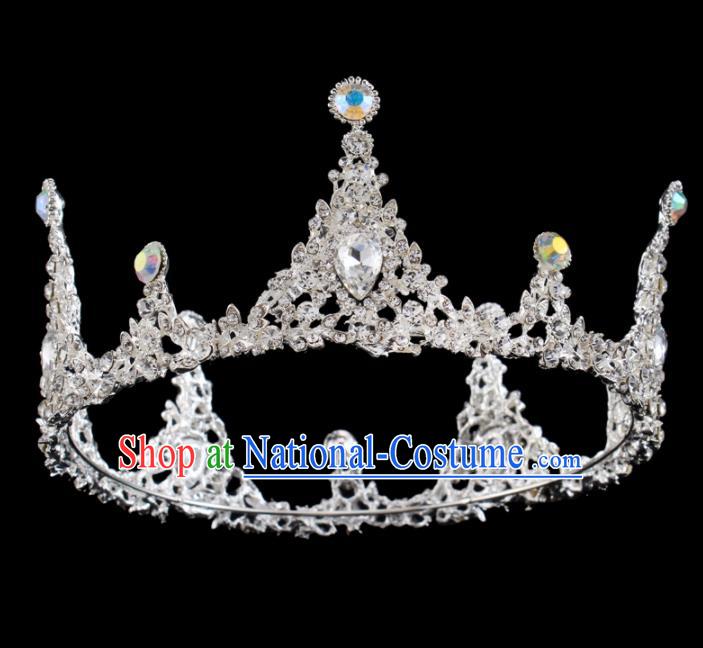 Top Grade Baroque Retro Royal Crown Bride Crystal Wedding Hair Accessories for Women