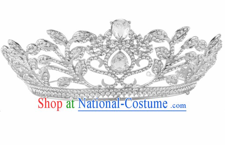 Top Grade Baroque Retro Royal Crown Bride Crystal Wedding Hair Accessories for Women