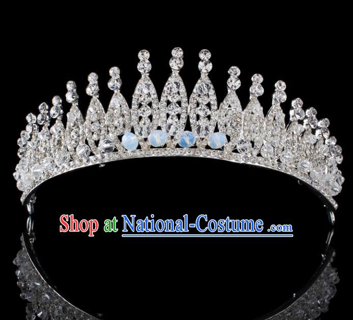 Top Grade Baroque Style Handmade Princess Royal Crown Bride Retro Wedding Hair Accessories for Women