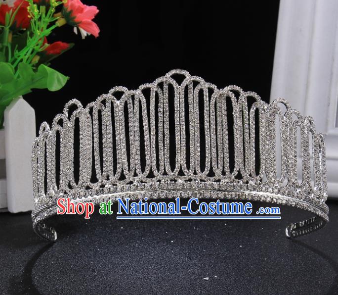 Top Grade Wedding Crystal Royal Crown Baroque Retro Handmade Hair Accessories for Women