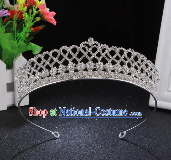 Handmade Wedding Bride Rhinestone Hair Accessories Baroque Princess Hair Clasp Retro Crystal Royal Crown for Women