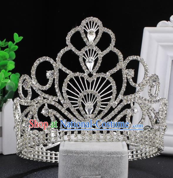 Top Grade Wedding Bride Rhinestone Hair Accessories Baroque Princess Retro Crystal Royal Crown for Women