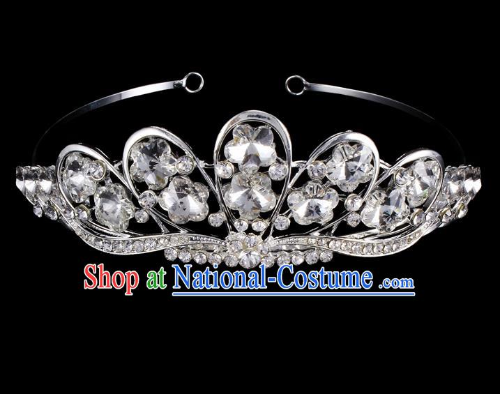 Handmade Top Grade Baroque Crystal Hair Clasp Royal Crown Bride Retro Wedding Hair Accessories for Women