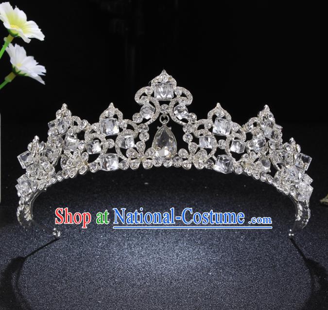 Top Grade Queen Retro Rhinestone Royal Crown Baroque Wedding Bride Hair Accessories for Women