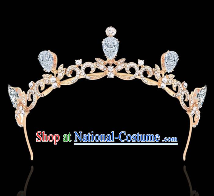 Top Grade Retro Princess Royal Crown Rhinestone Hair Clasp Baroque Wedding Bride Hair Accessories for Women