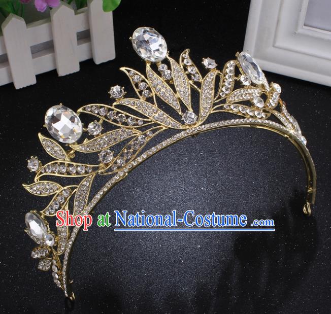 Top Grade Princess Rhinestone Royal Crown Retro Baroque Wedding Bride Hair Accessories for Women