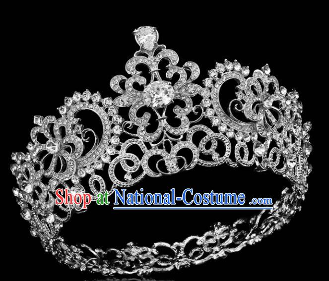 Top Grade Retro Crystal Royal Crown Baroque Queen Wedding Bride Hair Accessories for Women