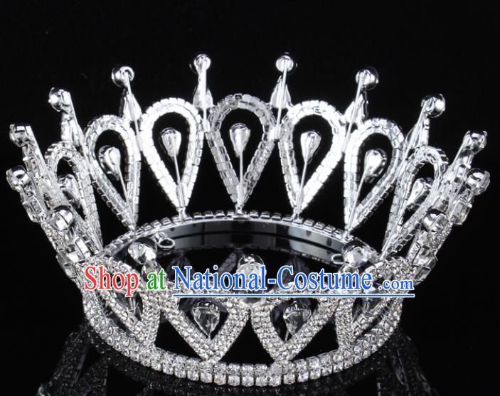 Handmade Top Grade Baroque Crystal Royal Crown Bride Retro Wedding Hair Accessories for Women