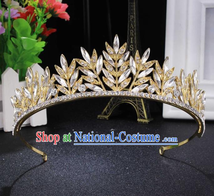 Handmade Top Grade Wedding Crystal Royal Crown Baroque Princess Retro Hair Accessories for Women