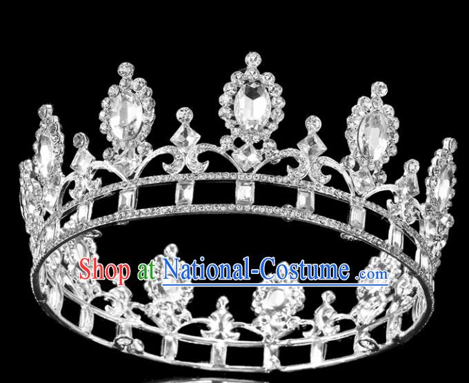 Top Grade Handmade Wedding Crystal Royal Crown Baroque Princess Retro Hair Accessories for Women