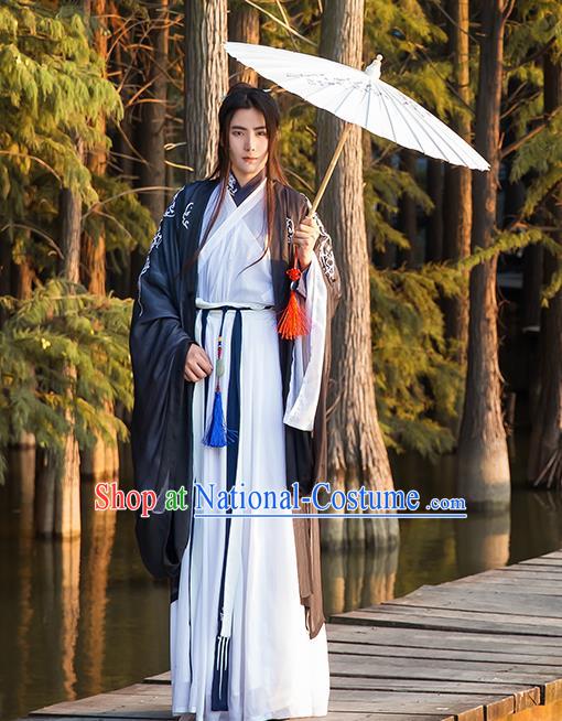 Traditional Chinese Ancient Swordsman Clothing Jin Dynasty Nobility Childe Costumes for Men