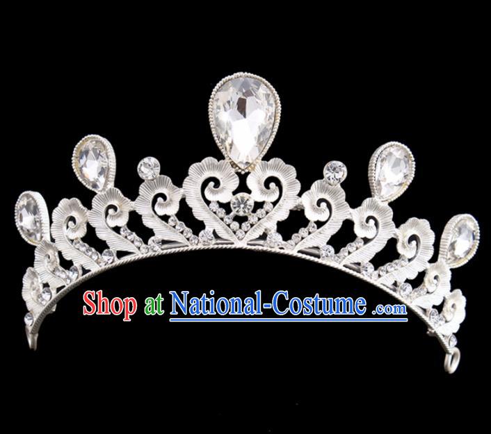 Handmade Bride Wedding Hair Jewelry Accessories Baroque Queen Crystal Royal Crown for Women