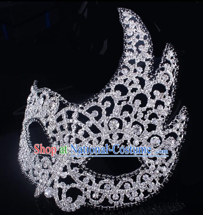 Handmade Halloween Accessories Venice Fancy Ball Crystal Masks for Women