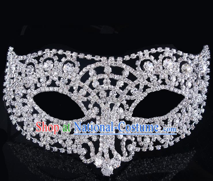 Handmade Halloween Accessories Face Mask Venice Fancy Ball Crystal Masks for Women