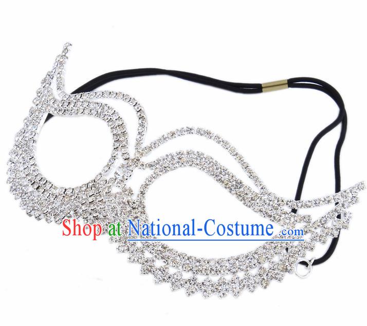 Handmade Halloween Accessories Crystal Face Mask Venice Fancy Ball Masks for Women