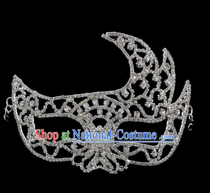 Handmade Halloween Accessories Zircon Face Mask Venice Fancy Ball Crystal Masks for Women