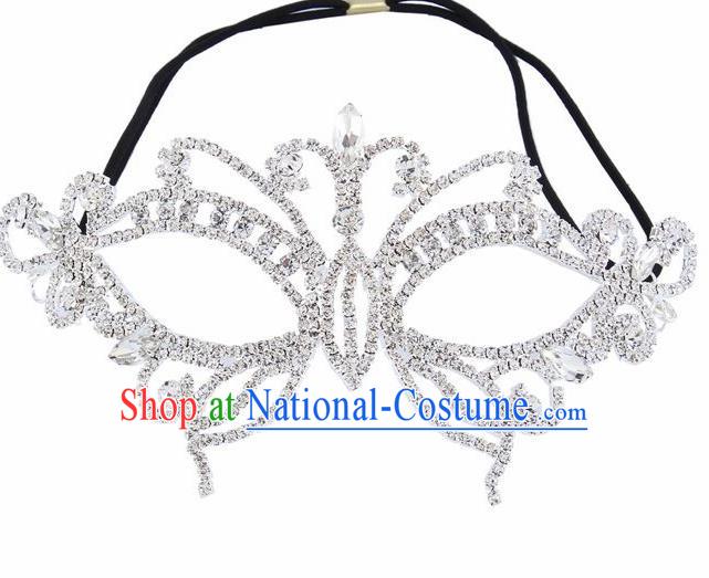 Handmade Halloween Accessories Zircon Butterfly Face Mask Venice Fancy Ball Crystal Masks for Women