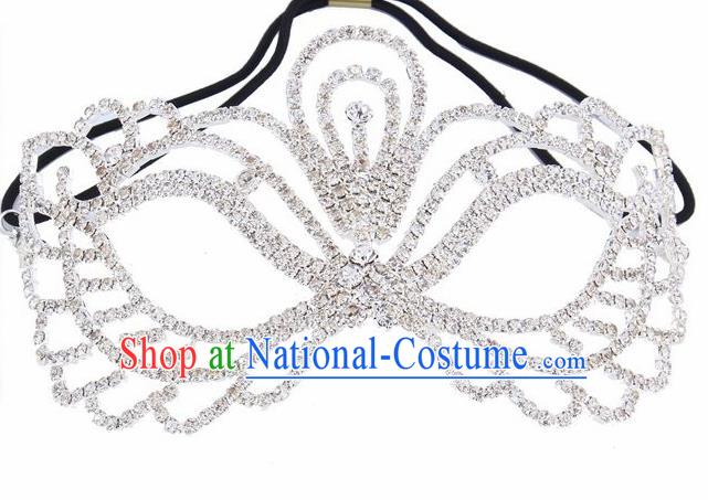 Handmade Halloween Accessories Zircon Face Mask Venice Fancy Ball Crystal Masks for Women