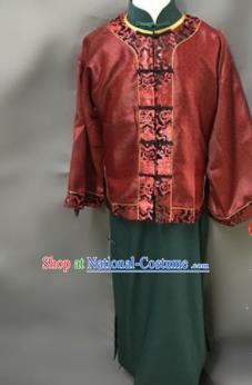 Chinese Ancient Qing Dynasty Nobility Childe Costumes Red Mandarin Jacket for Men