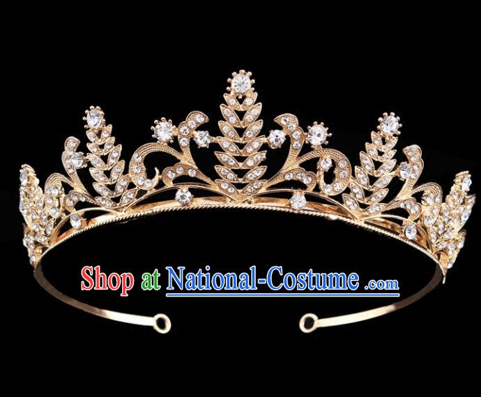 Top Grade Baroque Court Princess Golden Hair Clasp Bride Wedding Hair Jewelry Accessories for Women