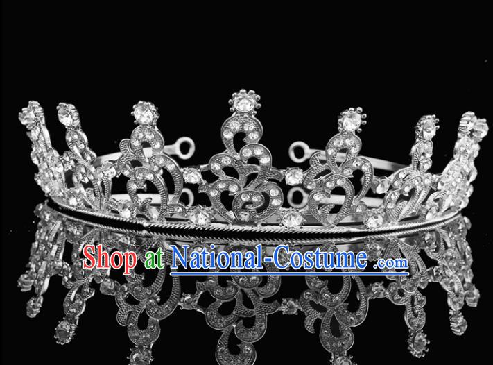 Top Grade Baroque Court Princess Zircon Argent Hair Clasp Bride Wedding Hair Jewelry Accessories for Women