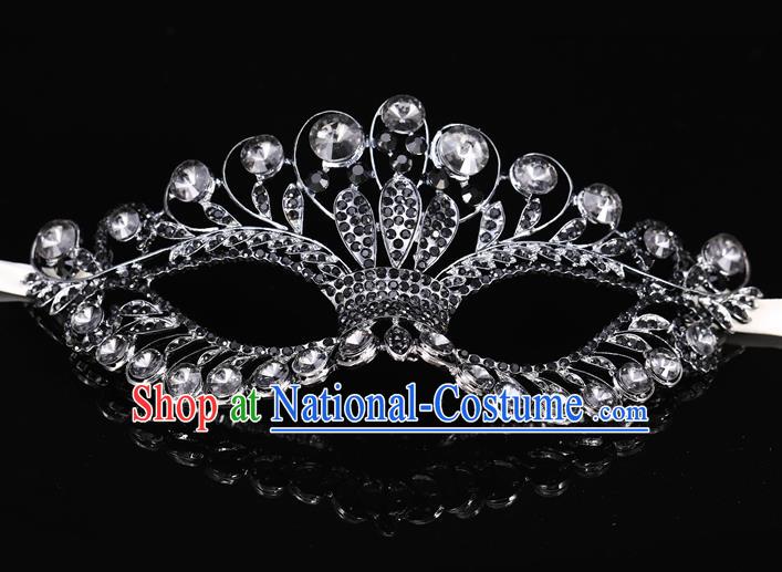 Handmade Halloween Accessories Venice Fancy Ball Cosplay Props Crystal Grey Masks for Women