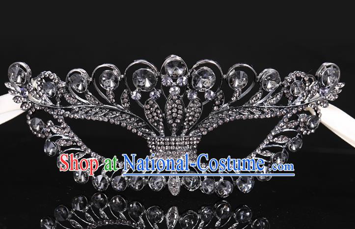 Handmade Halloween Accessories Venice Fancy Ball Cosplay Props Black Crystal Masks for Women