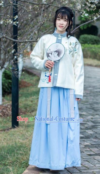 Traditional Chinese Ming Dynasty Nobility Lady Woolen Costumes for Rich Women