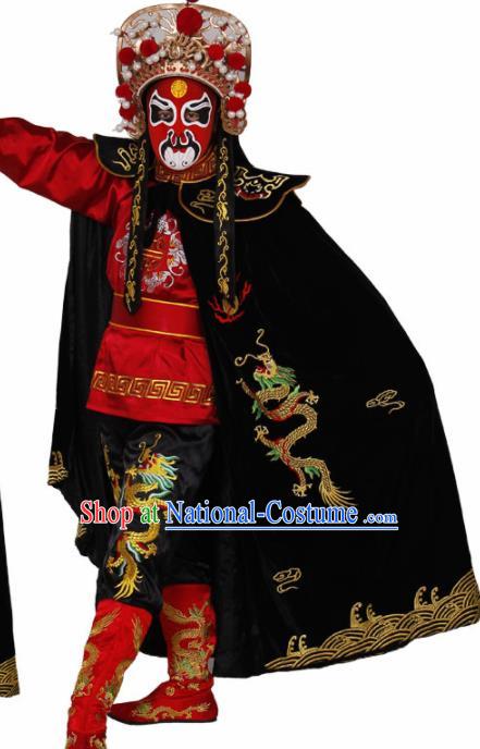 Traditional Chinese Beijing Opera Costume Sichuan Opera Changing Faces Embroidered Dragons Cloak for Men