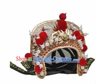 Chinese Traditional Beijing Opera Hats Sichuan Opera Changing Faces Embroidered Golden Helmet for Men