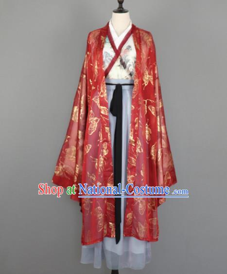 Chinese Jin Dynasty Nobility Lady Costumes Ancient Princess Embroidered Hanfu Dress for Women