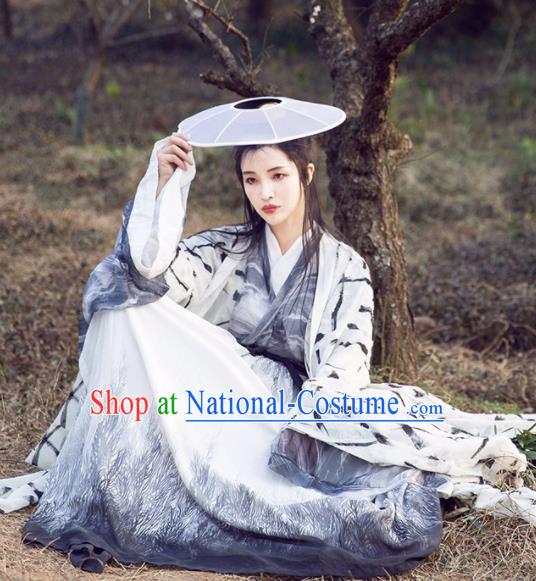 Chinese Ancient Palace Lady Hanfu Han Dynasty Imperial Concubine Queen Embroidered Historical Costumes