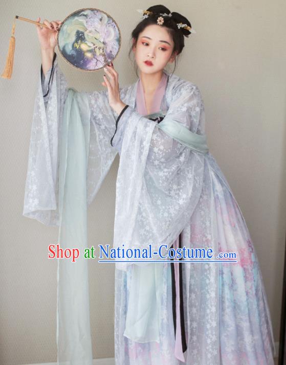 Chinese Tang Dynasty Palace Lady Costumes Ancient Peri Hanfu Dress for Women