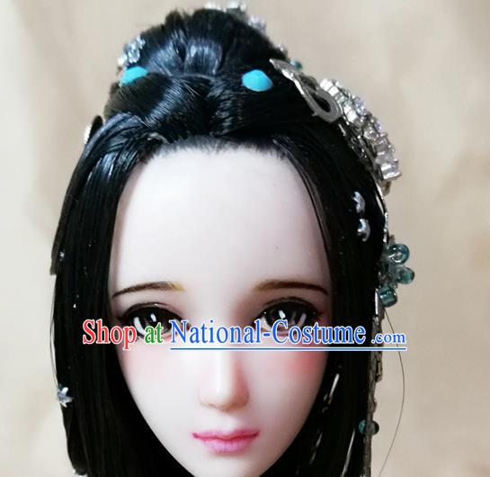 Chinese Ancient Han Dynasty Swordswoman Hair Accessories Hairpins Complete Set for Women