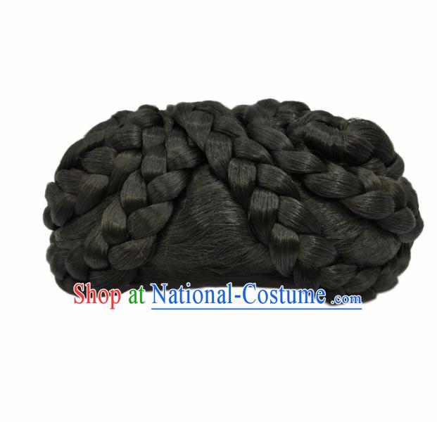 Chinese Ancient Qing Dynasty Hair Accessories Manchu Imperial Consort Chignon Wigs for Women