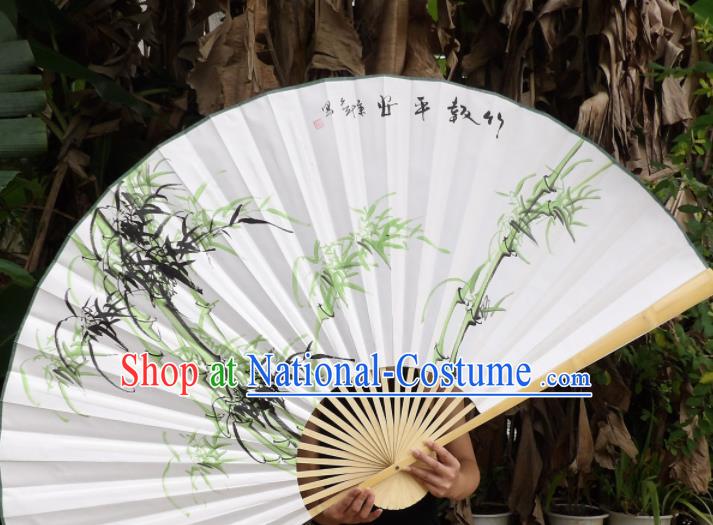 Chinese Traditional Paper Fans Decoration Crafts Handmade Printing Bamboo Wood Frame Folding Fans