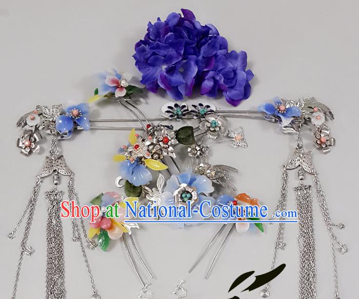 Chinese Ancient Tang Dynasty Imperial Consort Hair Accessories Hairpins Complete Set for Women