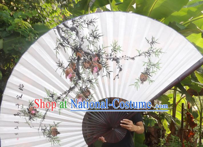 Chinese Traditional Fans Decoration Crafts Ink Painting Pomegranate Folding Fans Paper Fans