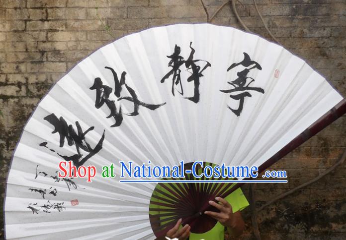 Chinese Traditional Fans Decoration Crafts Red Frame Painting Calligraphy Folding Fans Paper Fans