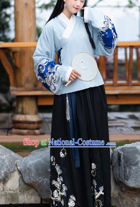 Traditional Chinese Ming Dynasty Embroidered Costumes Ancient Nobility Lady Hanfu Dress for Women