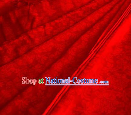 Asian Chinese Traditional Twine Peony Pattern Design Red Brocade Fabric Silk Fabric Chinese Fabric Material