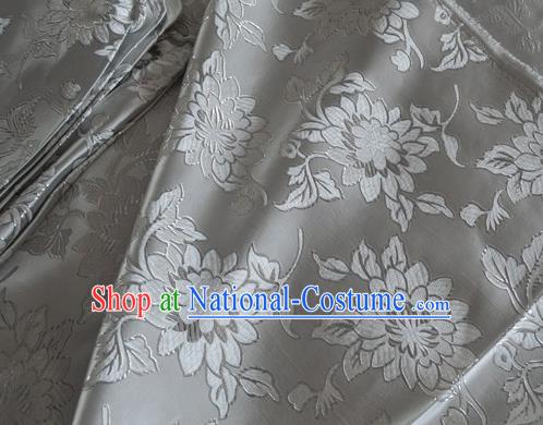 Asian Chinese Traditional Pattern Design White Brocade Fabric Silk Fabric Chinese Fabric Material