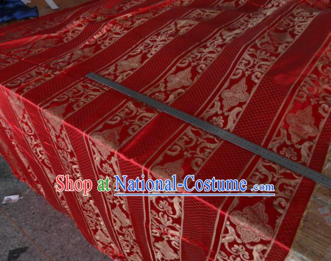 Asian Chinese Traditional Pattern Design Red Brocade Fabric Silk Fabric Chinese Fabric Material