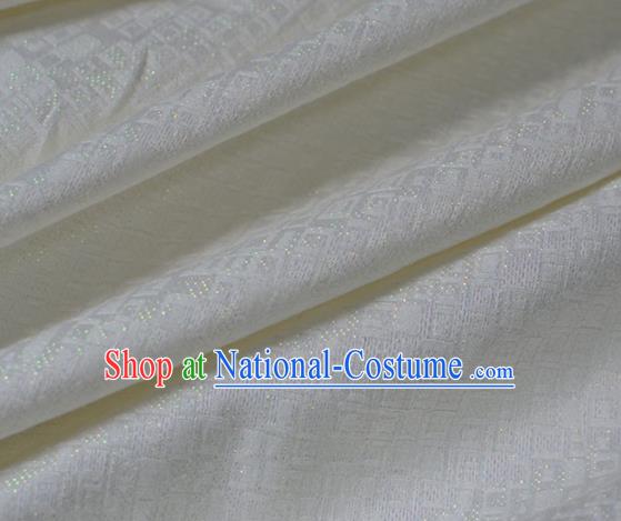 Asian Chinese Traditional White Brocade Fabric Chinese Costume Silk Fabric Material