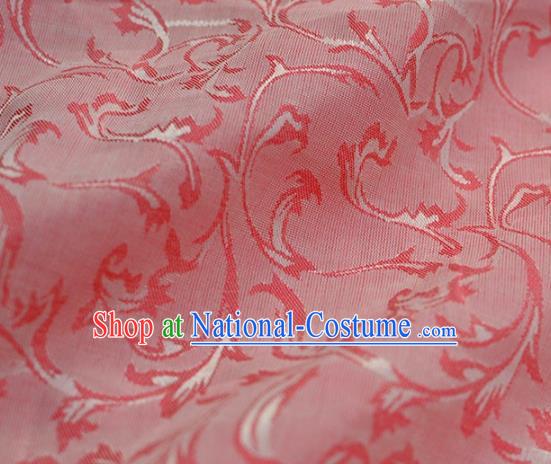 Asian Chinese Traditional Pattern Design Pink Brocade Fabric Chinese Costume Silk Fabric Material