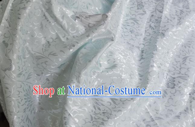 Asian Chinese Fabric Traditional Pattern Design White Brocade Fabric Chinese Costume Silk Fabric Material