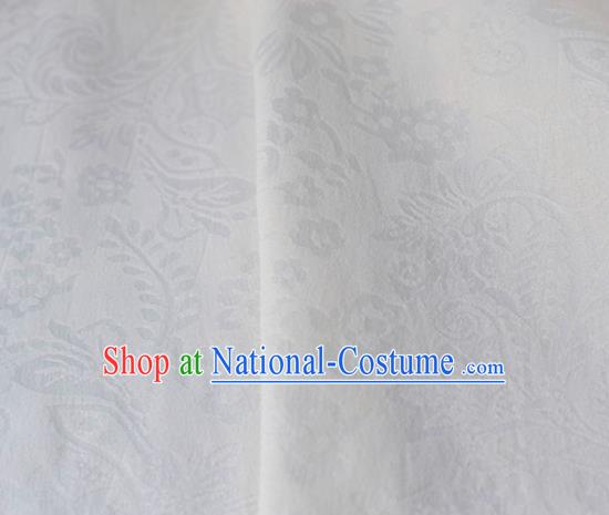 Asian Chinese Fabric Traditional Pattern Design White Brocade Fabric Chinese Costume Silk Fabric Material