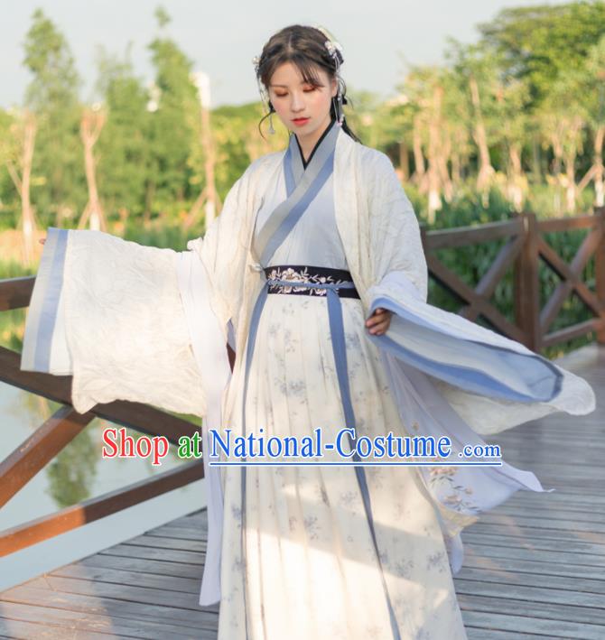 Traditional Chinese Jin Dynasty Princess Costumes Ancient Nobility Lady Embroidered Hanfu Dress for Rich